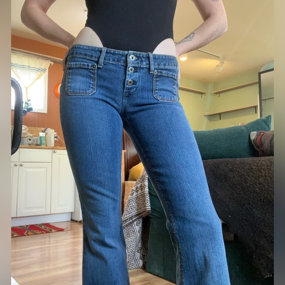 Vintage Silver Jeans Size 27 Bell Bottoms Super Wide Leg Flare Low RiseY2k - Picture 3 of 11